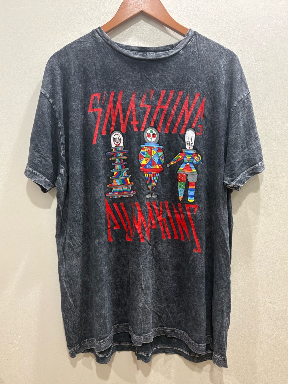 Smashing Pumpkins Summer Tour 2019 Acid Wash Graphic Band Tee Size Large
